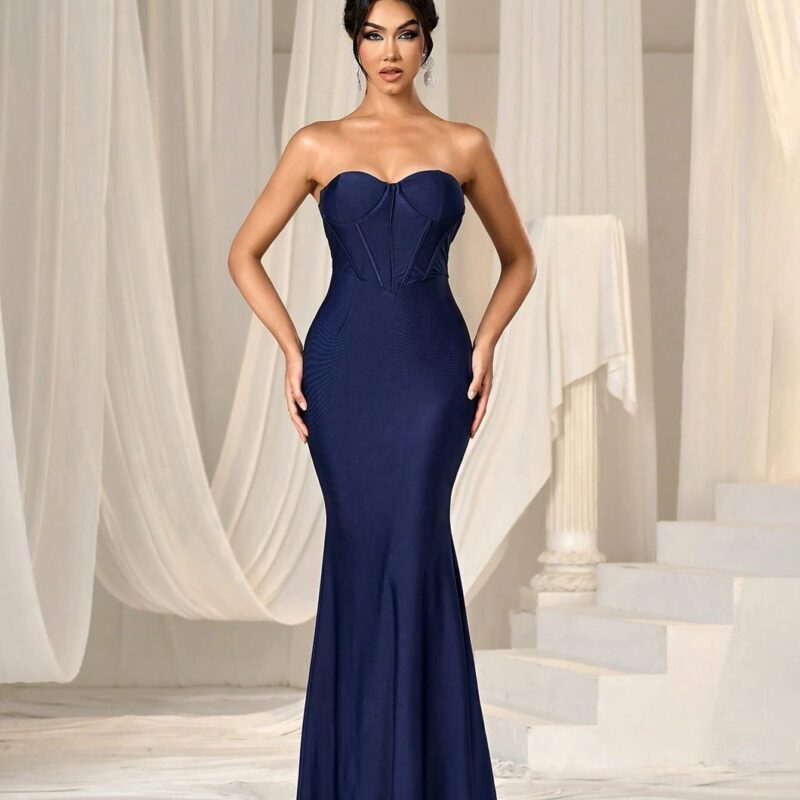 Vestido Azul Marino Sirena
